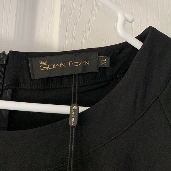 Gown Town fit and flare dress black‎ retro vintage style 1950 NWT bows tailored - Picture 2 of 15